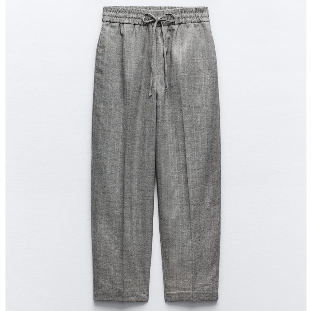 Zara Barrel Fit Elastic Waistband Pants